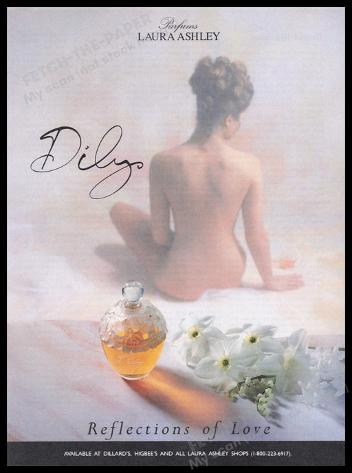 Dily by Laura Ashley 1990s Print Advertisement Ad 1991 Fragrance Naked Backside Fetch the Paper!