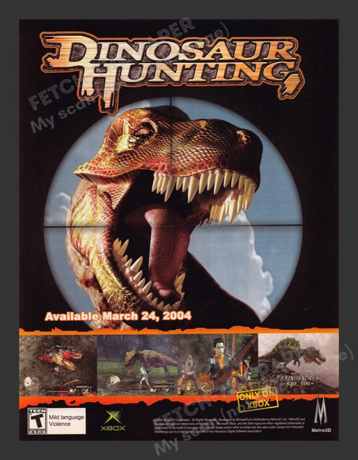 2004 Dinosaur Hunting T-Rex Video Game Print Advertisement