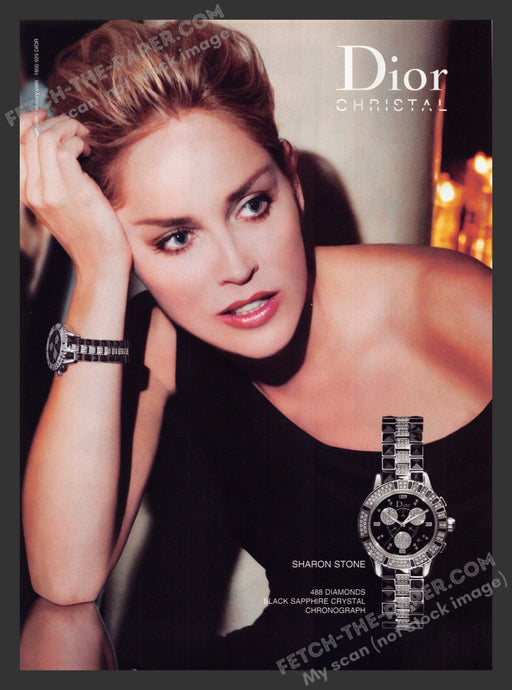 2007 Print Advertisement Dior Christal Watches Sharon Stone Actress Ad.