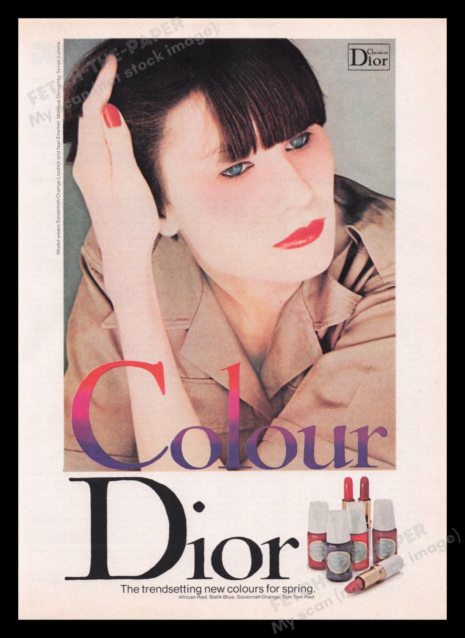 Dior Colour Cosmetics 1970s Print Advertisement Ad 1977