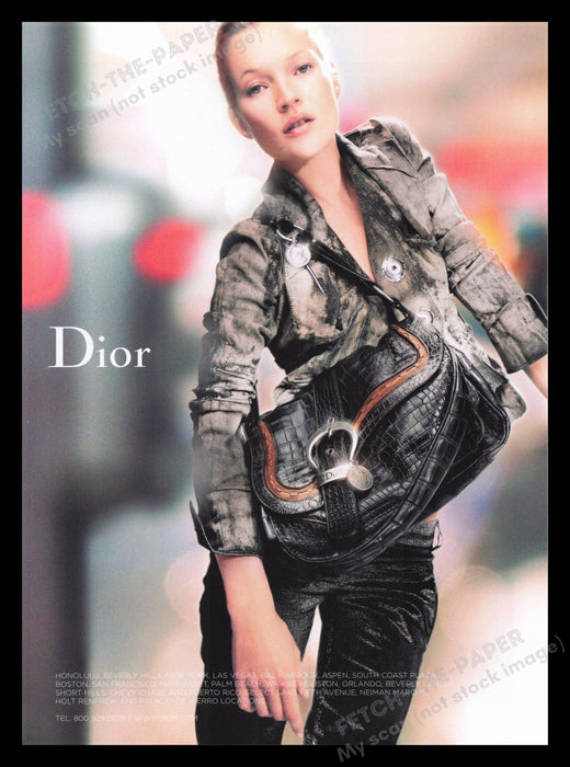 Dior Handbag 2000s Print Advertisement Ad 2006 Kate Moss Fetch the Paper!