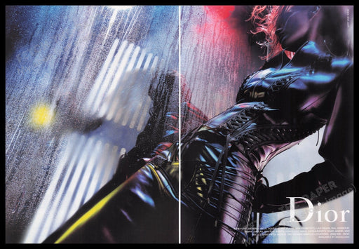 Dior Leather Dress 2000s Print Advertisement (2 pages) 2002 Sexy Model Fetch the Paper!