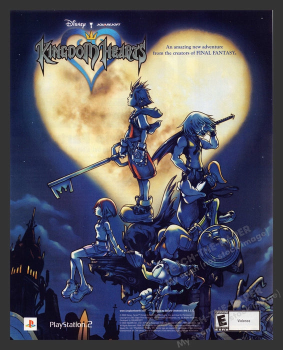 2002 Disney Kingdom Hearts Video Game Print Advertisement