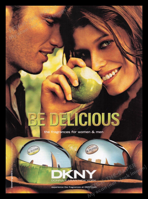 DKNY Be Delicious 2000s Print Advertisement Ad 2006 Fragrance Green Apple Fetch the Paper!