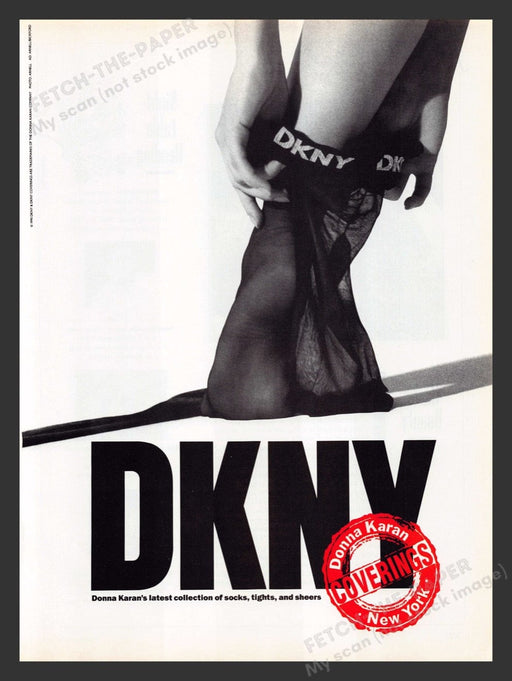 1990 DKNY Donna Karan Hosiery Tights Sheers Print Advertisement Ad