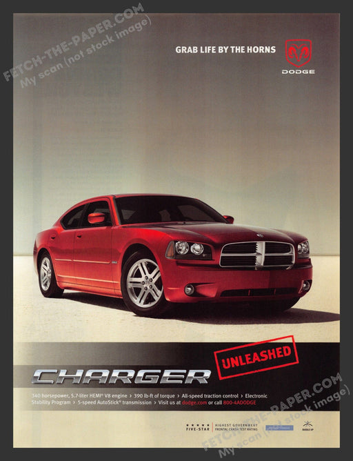2005 Print Advertisement Dodge Charger Red Ad.