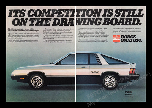 Dodge Omni 024 Car 1970s Print Advertisement Ad (2 pages) 1979 Fetch the Paper!