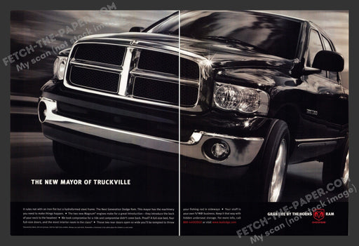 2001 Dodge Ram "The New Mayor of Truckville" Print Advertisement (2 Pages).