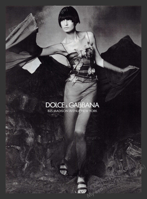 Dolce & Gabbana 1990s Print Advertisement Ad 1998 Clothing Black & White Fetch the Paper!