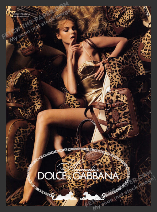 2007 Print Advertisement Dolce & Gabbana "Animalier" Collection Sexy Blonde Ad.