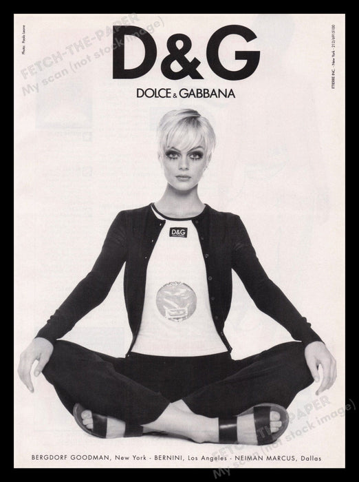 Dolce & Gabbana Clothing 1990s Print Advertisement Ad 1996 Pixie Hair Model Fetch the Paper!
