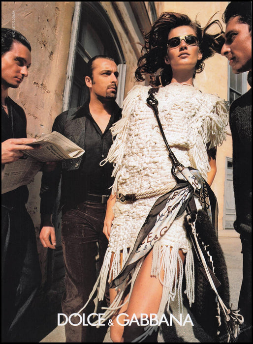 Dolce & Gabbana Clothing 2000s Print Advertisement Ad 2002 Gisele Bundchen Fetch the Paper!