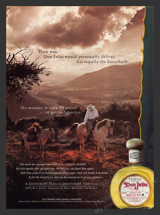 2000 Don Julio Tequila Horseback Print Advertisement Ad