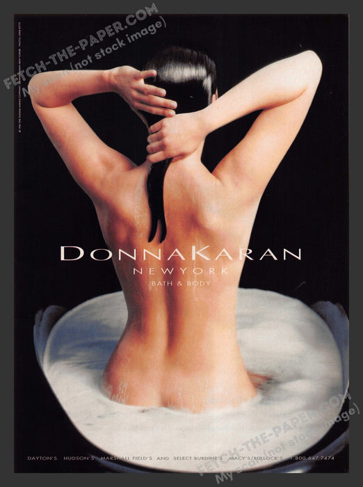 1996 Print Advertisement Donna Karan Bath & Body Nude Bath Ad.