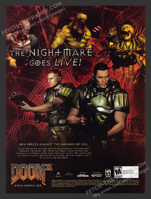 2005 Print Advertisement Doom 3 Video Game Ad.