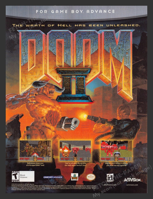 2002 Doom II Video Game Print Advertisement