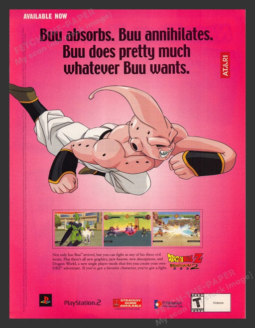 2004 Dragon Ball Z Budokai 2 Video Game Print Advertisement