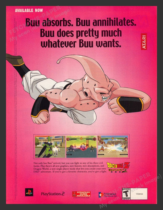 2004 Dragon Ball Z Budokai 2 Video Game Print Advertisement