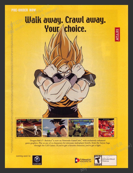 2003 Dragon Ball Z: Budoka Yellow Video Game Print Advertisement