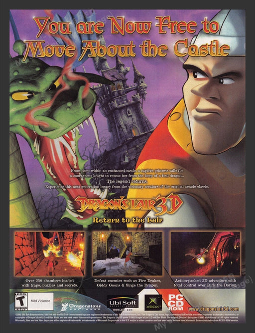 2002 Dragon's Lair 3D: Return to the Lair Video Game Print Advertisement