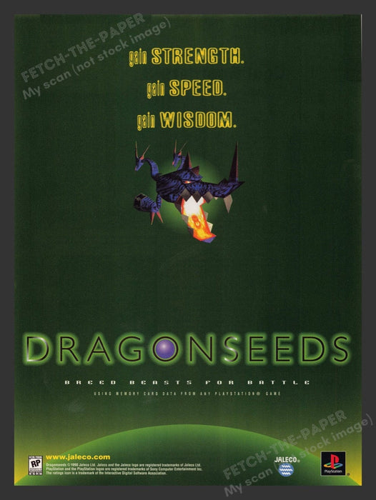 1998 Dragonseeds "Breed beasts for battle" Video Game Print Advertisement