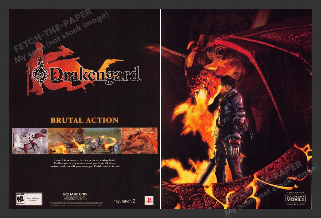 2004 Drakengard Brutal Action Video Game Print Advertisement (2 Pages)