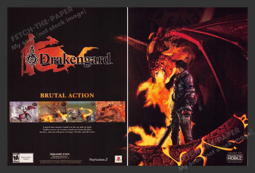 2004 Drakengard Brutal Action Video Game Print Advertisement (2 Pages)