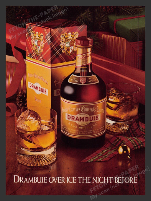 Drambuie Over Ice the Night Before 1980s Print Advertisement 1980 Fetch the Paper!