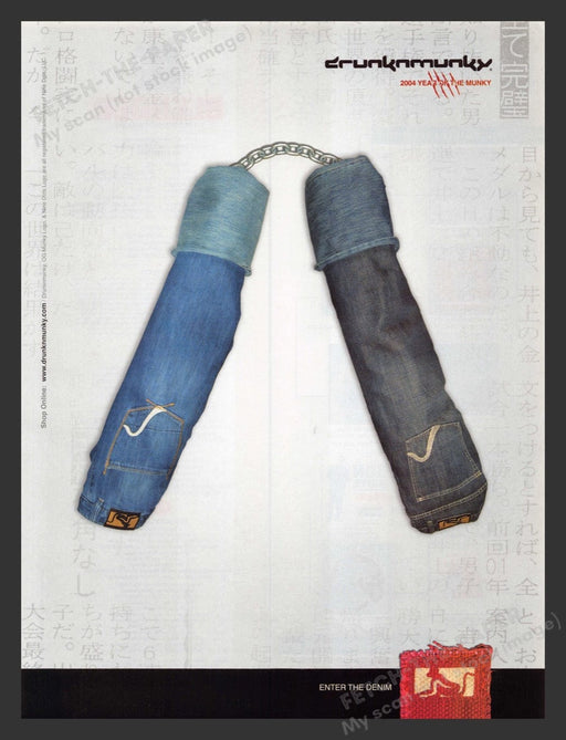 2004 Drunkn Munky Jeans Nunchucks Print Advertisement Ad