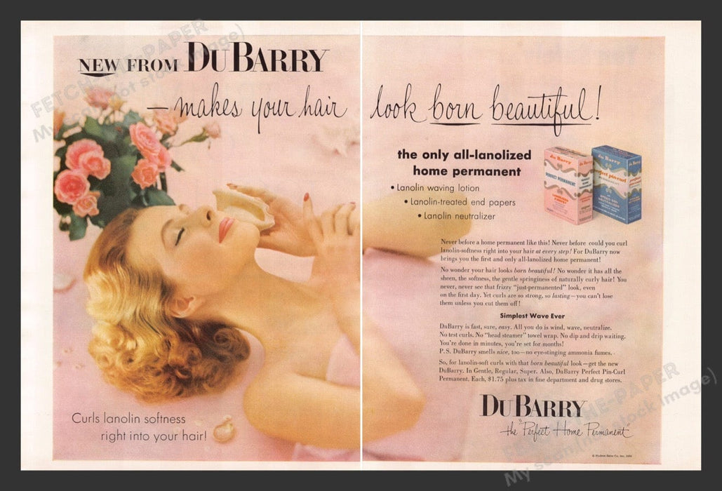 1956 DuBarry Home Permanent Color Print Advertisement (2 Pages)