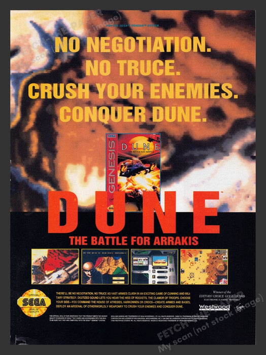 1994 Dune: The Battle for Arrakis Video Game Print Advertisement