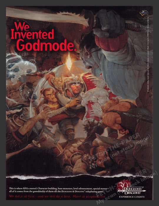 2004 Dungeons & Dragons "We Invented Godmode" Video Game Print Advertisement