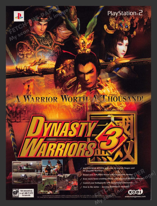 2002 Dynasty Warriors 3 Video Game Print Advertisement