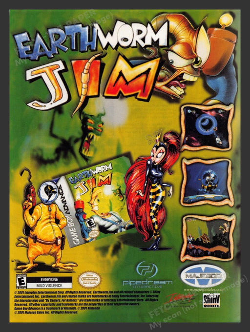 2001 Earthworm Jim Color Video Game Print Advertisement