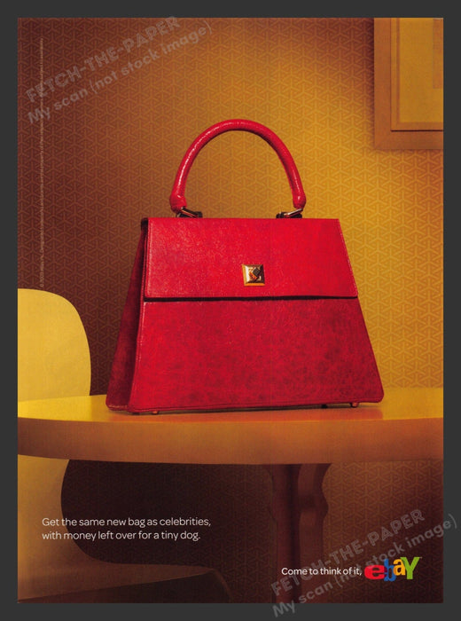 eBay 2000s Print Advertisement 2009 RARE eBay Advertisement Red Handbag Fetch the Paper!