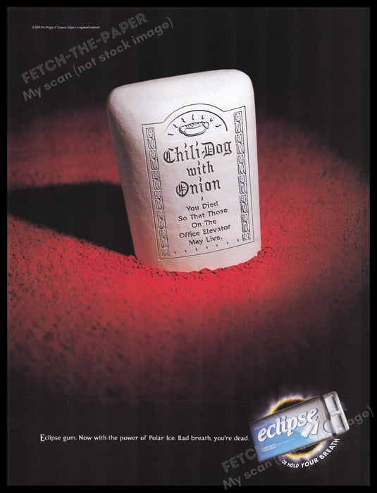 Eclipse Chewing Gum 2000s Print Advertisement Ad 2000 Fetch the Paper!