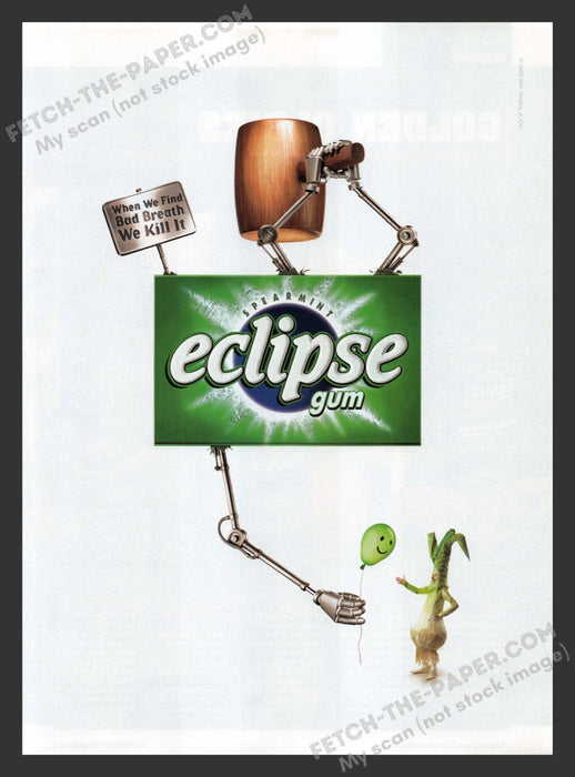 2008 Print Advertisement Eclipse Chewing Gum Spearmint Kill Bad Breath Ad.