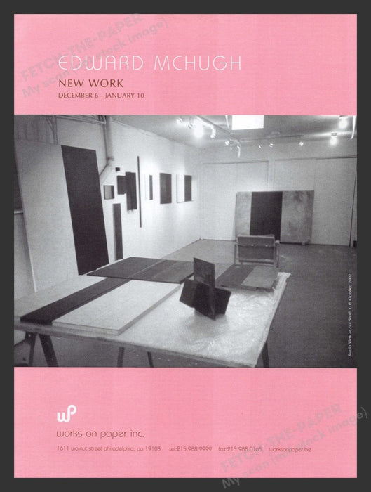 2002 Edward McHugh Philadelphia Art Gallery Show Print Advertisement Ad