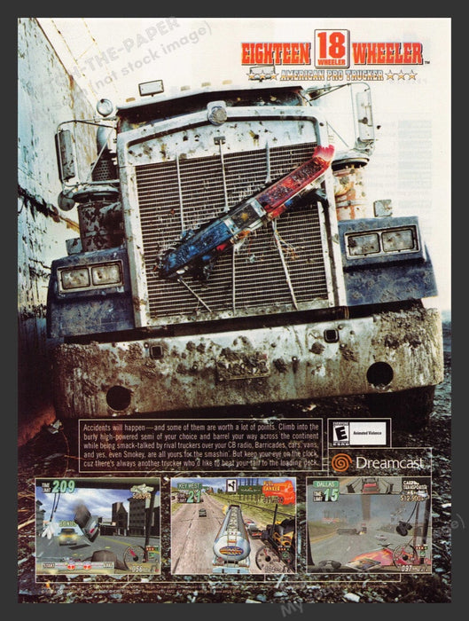 2001 Eighteen Wheeler: American Pro Trucker Video Game Print Advertisement