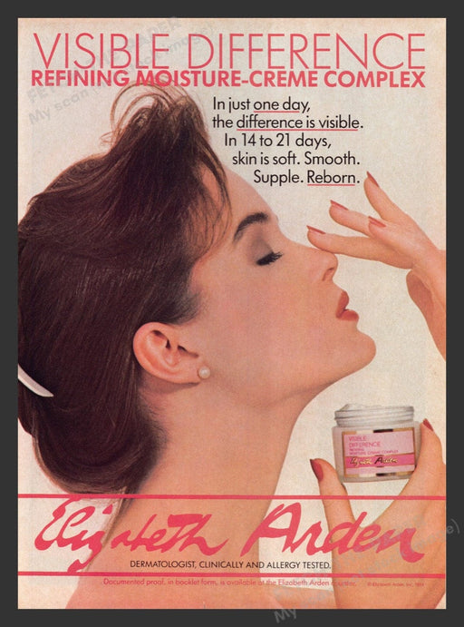 1984 Elizabeth Arden Visible DIfference Moisture Cream Print Advertisement Ad