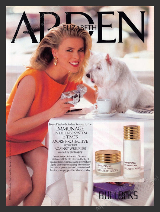 1990 Elizabeth Arden Immunage West Highland Terrier Dog Print Advertisement Ad