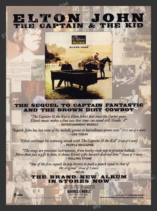 2006 Print Advertisement Elton John The Captain and the Kid Musician Ad.