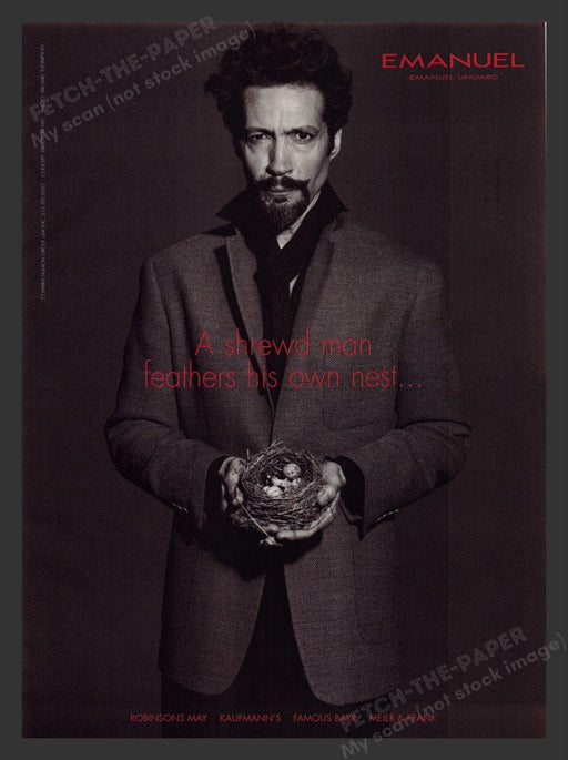 2000 Emanuel Ungaro "A Shrewd Man Feathers His Own Nest" Print Advertisement Ad
