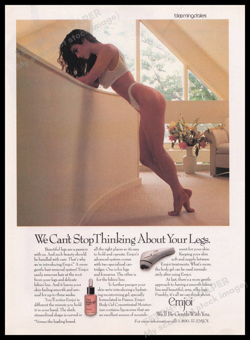 Emjoi 1980s Print Advertisement Ad 1989 Legs Underwear Sexy Model Fetch the Paper!