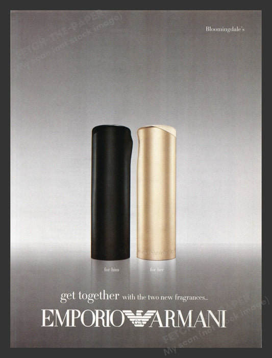 1999 Emporio by Armani Fragrance for Him & Her Print Advertisement Ad.