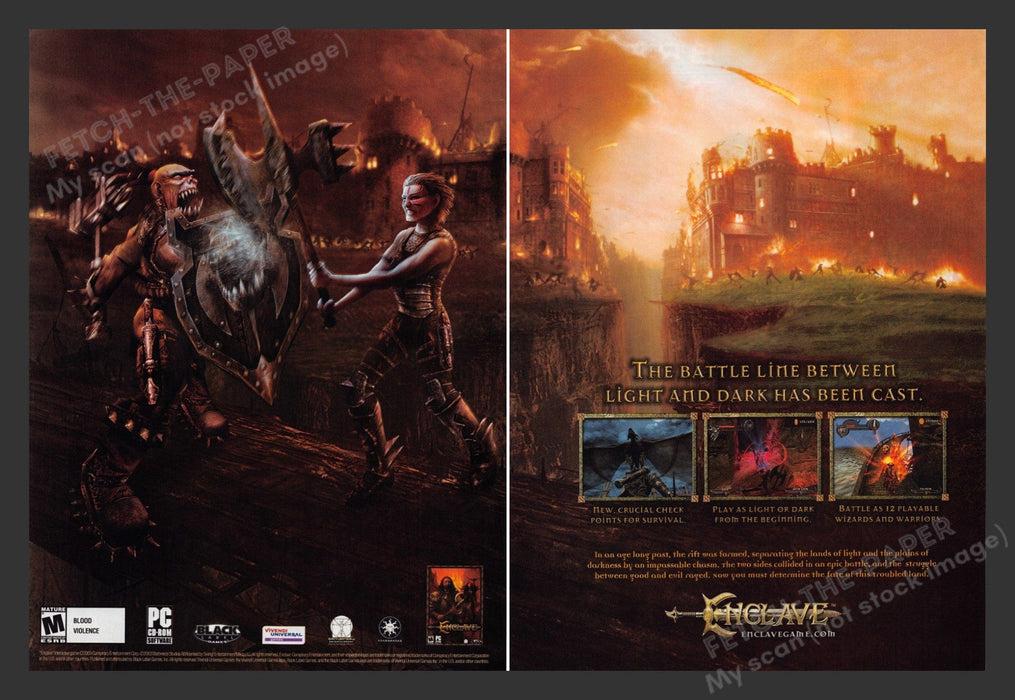 2003 Enclave Nighttime Battle Video Game Print Advertisement (2 Pages)