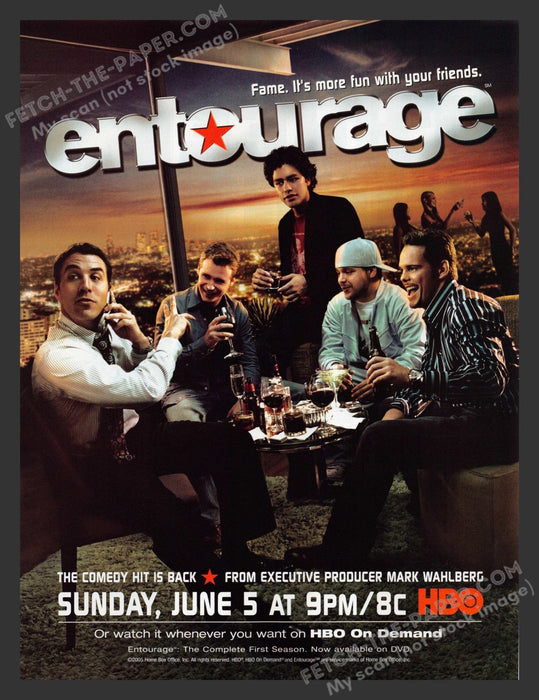2005 Print Advertisement Entourage T.V. Show HBO Celebrity Ad.