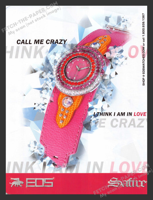 2005 EOS Watches Safire Pink Print Advertisement Ad.