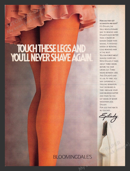 1987 Epilady Hair Removal Sexy Long Legs Print Advertisement Ad