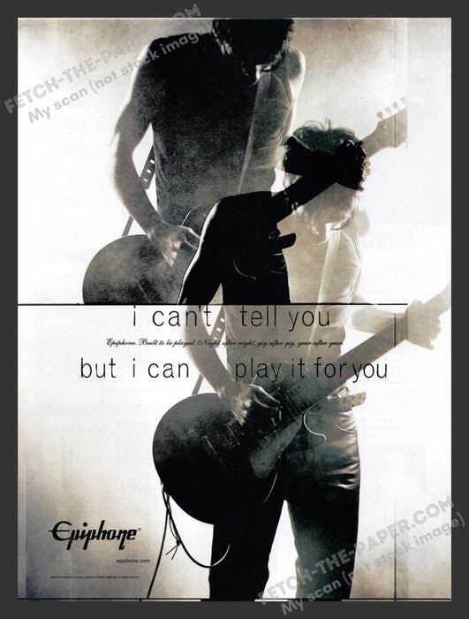 2001 Print Advertisement Epiphone Musical Instrument Company Music Ad.